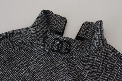 Dunkelgrauer Nylon-Rollkragenpullover