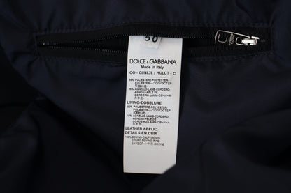 Schwarzer Polyester Blousonmantel mit Kapuze Jacke