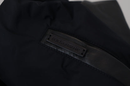 Schwarzer Polyester Blousonmantel mit Kapuze Jacke