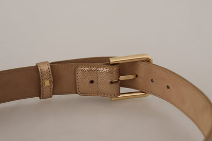 Rose Gold Leder Metallic Ton Metallschnalle Gürtel