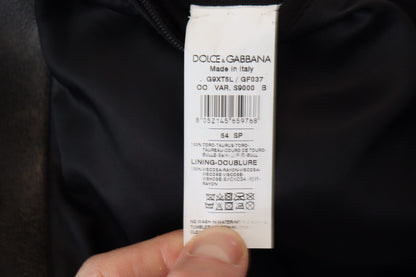 Schwarzer Leder Bikermantel mit Reißverschluss Jacke