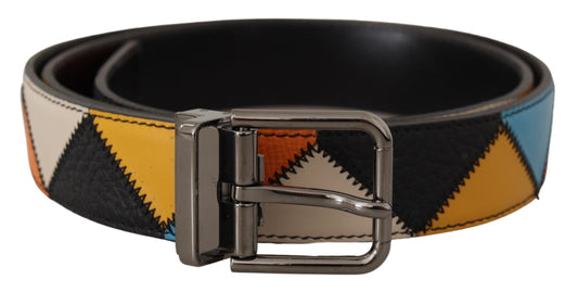 Multicolor Leder Silber Logo Schnalle Gürtel