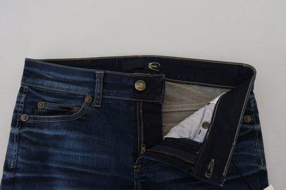 Blau Baumwolle Frauen Casual Denim Jeans