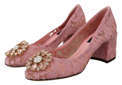 Rosa Taormina Spitze Kristall Pumps Pastell Schuhe