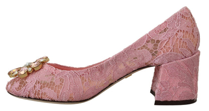 Rosa Taormina Spitze Kristall Pumps Pastell Schuhe