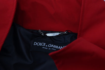 Rote Polyester Windbreaker Jacke mit durchgehendem Reißverschluss
