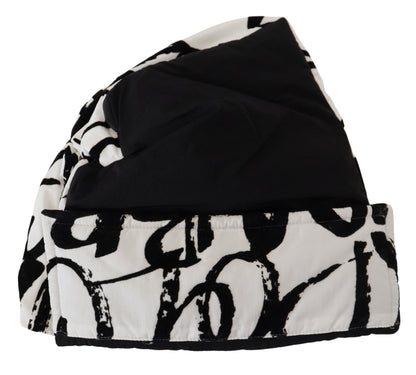 Weißes bedrucktes Nylon Frauen Winter Beanie Mütze Hut