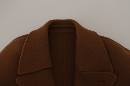 Brauner Nylonmantel Zweireiher Jacke