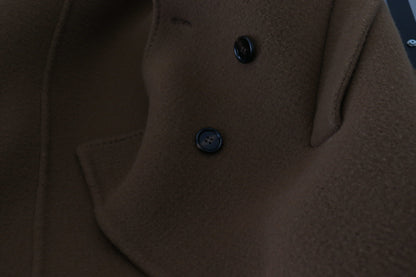 Brauner Nylonmantel Zweireiher Jacke