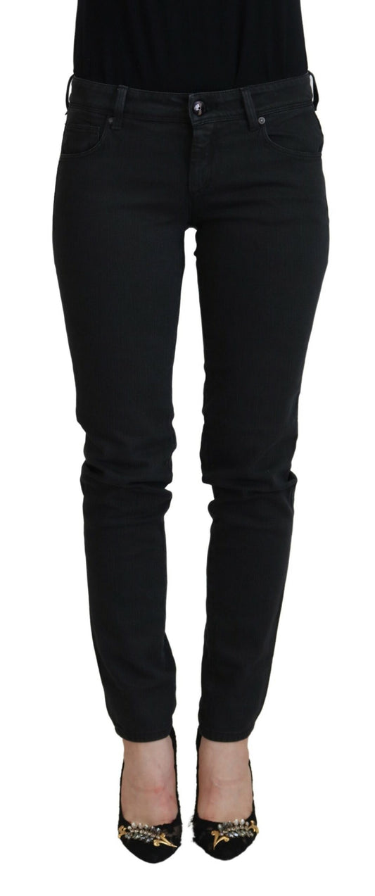 Schwarze Baumwolle Slim Fit Damen Denim Jeans
