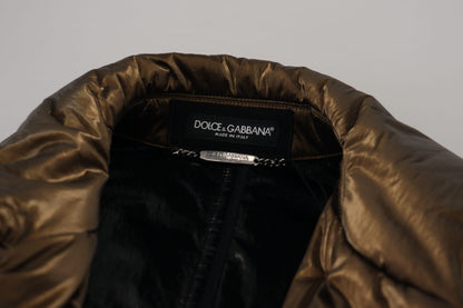 Bronze Nylon Kragen Double Breasted Jacke