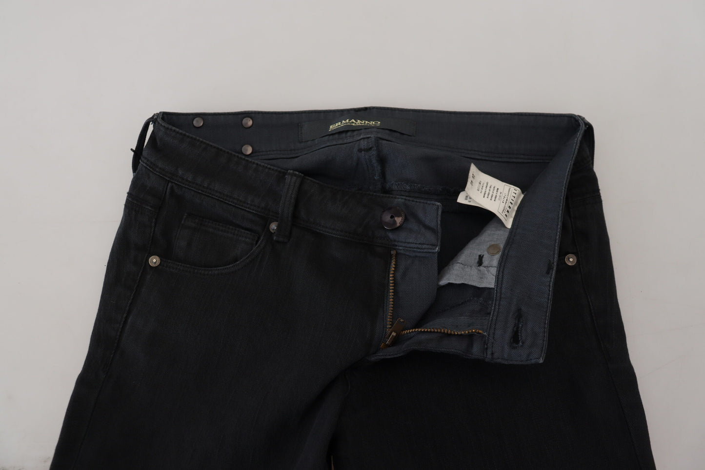Schwarze Baumwolle Slim Fit Damen Denim Jeans