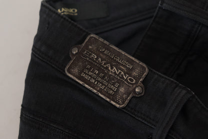 Schwarze Baumwolle Slim Fit Damen Denim Jeans