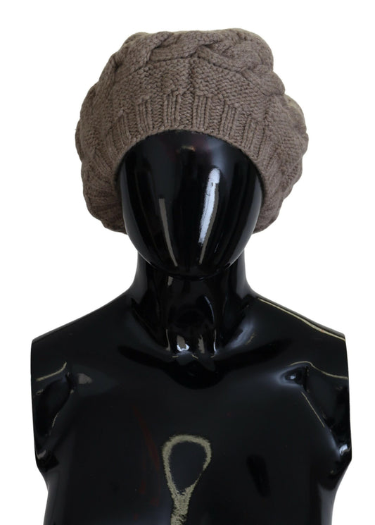 Braun Kaschmir stricken Frauen Winter Beanie Mütze Hut