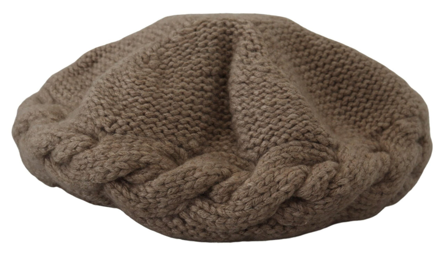 Braun Kaschmir stricken Frauen Winter Beanie Mütze Hut