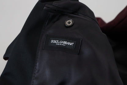 Zweireihige Jacke aus Polyester in Bordeaux
