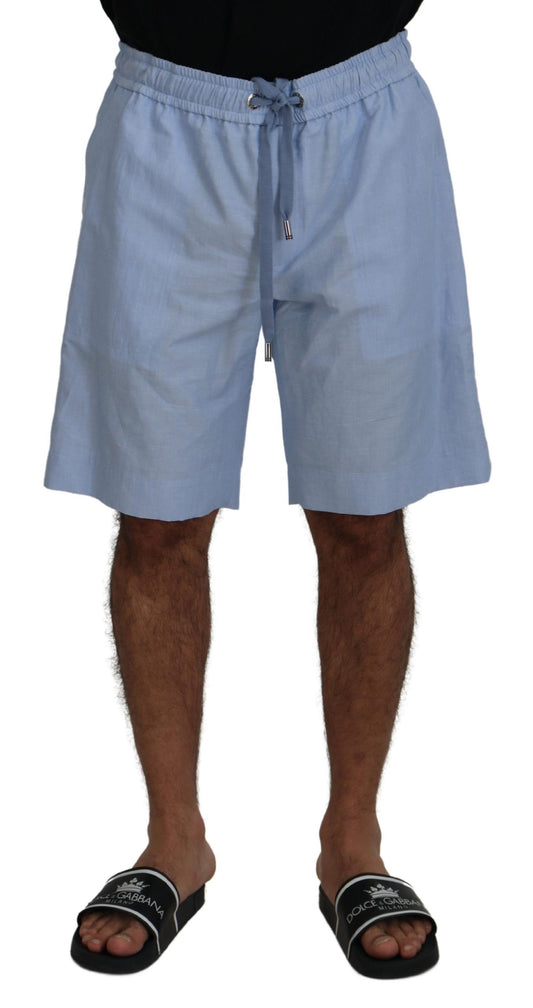 Hellblaue Bermudas mit mittlerer Taille Freizeitshorts