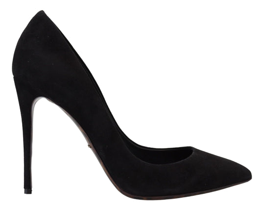 Schwarze Wildleder High Heels Pumps Klassische Schuhe