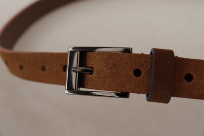 Brauner Logo gravierter Metall-Gürtel mit Gürtelschnalle