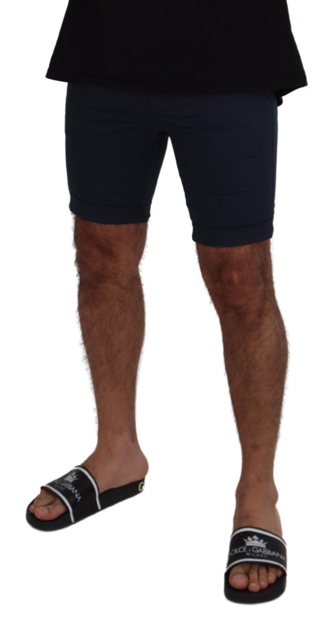 Blaue Bermudas mit niedriger Taille für Männer Shorts