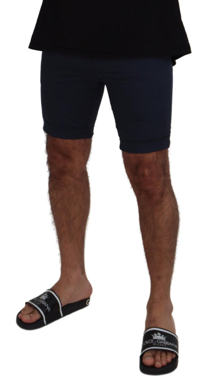 Blaue Bermudas mit niedriger Taille für Männer Shorts