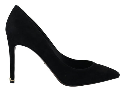 Schwarze Wildleder High Heels Pumps Klassische Schuhe