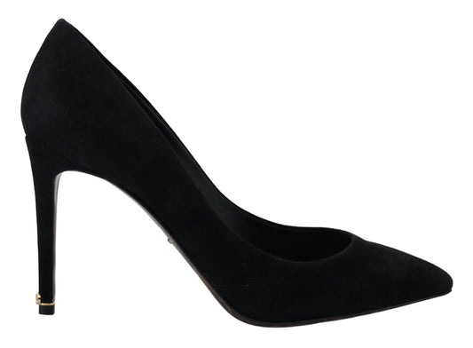 Schwarze Wildleder High Heels Pumps Klassische Schuhe