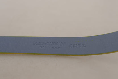 Blauer Wildledergürtel mit Logo-Gravur und Schnalle