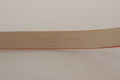 Nude Beige Skinny Gürtel mit Logo-Gravur und Gürtelschnalle