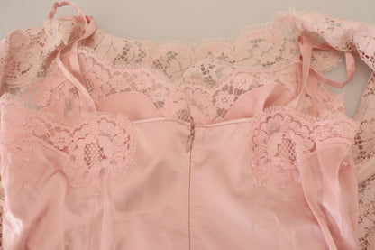 Pinke florale Spitze ärmelloses Tank-Bluse Top