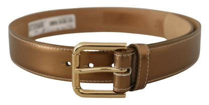 Bronze Kalbsleder Gold Logo Gürtelschnalle