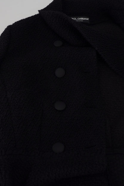 Schwarzer Woll-Strick-Blazer Frauen Mantel Jacke
