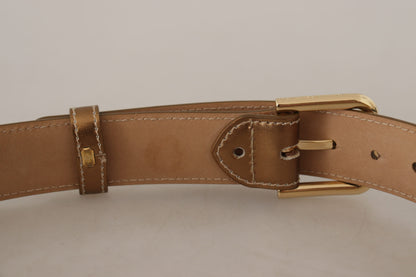 Bronze Kalbsleder Gold Logo Gürtelschnalle
