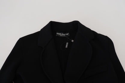 Schwarze Strickjacke mit Knöpfen Blazer Viskose Jacke