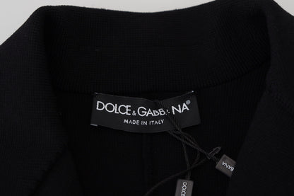 Schwarze Strickjacke mit Knöpfen Blazer Viskose Jacke
