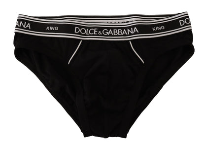Schwarz gestreifte Baumwoll-Stretch-Midi-Slip-Unterwäsche