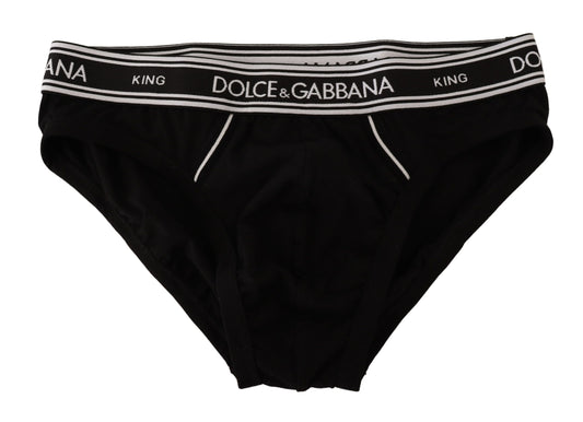 Schwarz gestreifte Baumwoll-Stretch-Midi-Slip-Unterwäsche