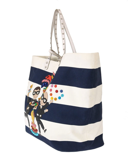 Blauer Canvas #dgfamily Einkaufstasche BEATRICE