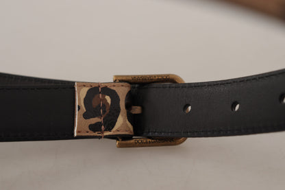 Brauner Leopard Print Vintage Metall Taille Schnalle Gürtel