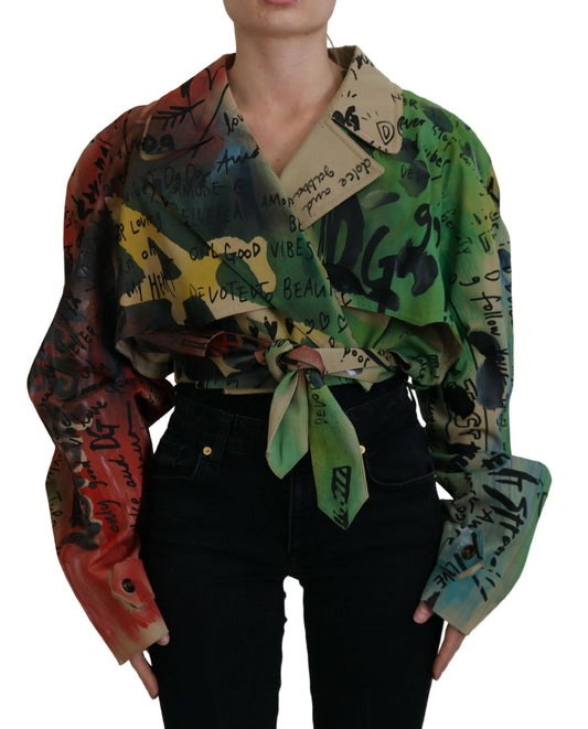 Multicolor Baumwoll-Stretch-Cropped-Mantel Jacke