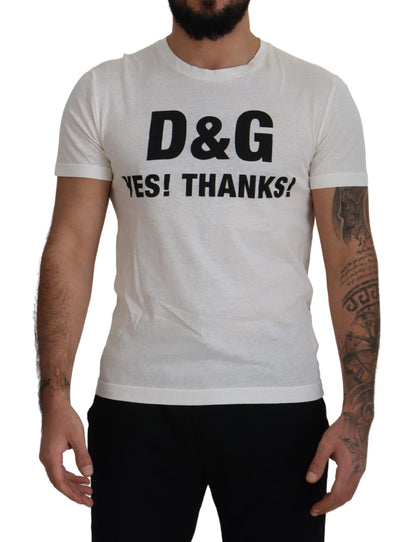 Weiß D&G JA! DANKE! Tee Baumwoll-T-Shirt