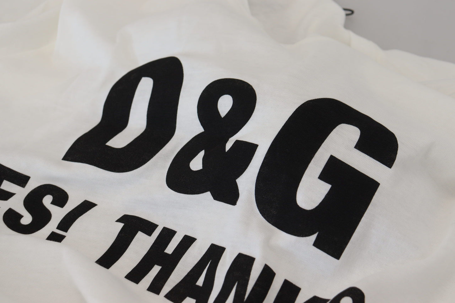 Weiß D&G JA! DANKE! Tee Baumwoll-T-Shirt