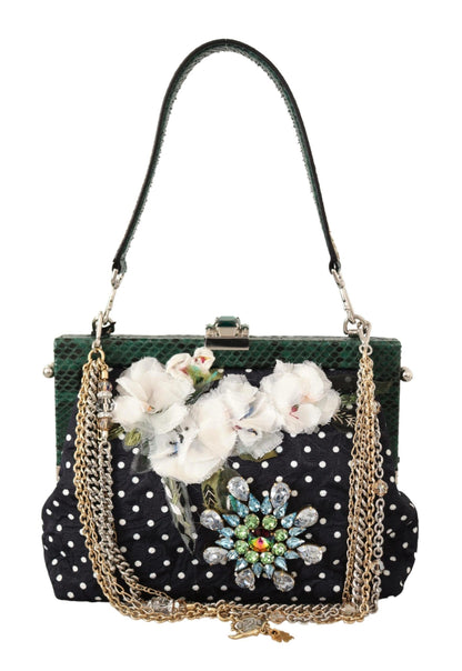 Schwarz Floral Kristall Schulter Borse VANDA Geldbörse