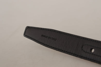 Marineblauer Jacquardgürtel mit goldfarbenem Logo und Metallschnalle
