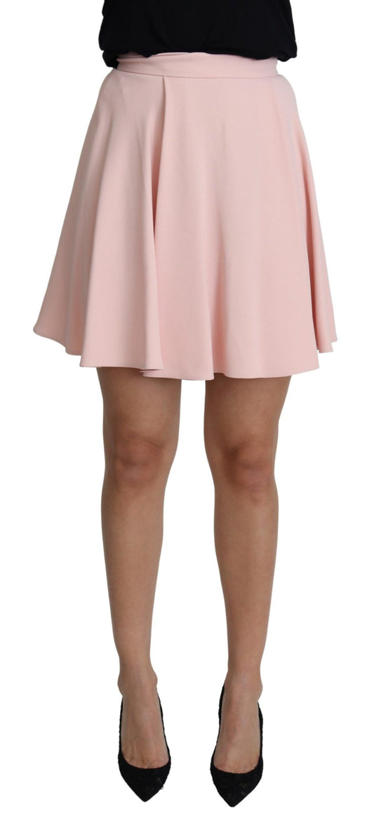 Rosa Faltenwurf Flare A-line Mini Rayon