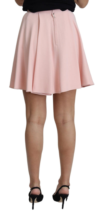 Rosa Faltenwurf Flare A-line Mini Rayon