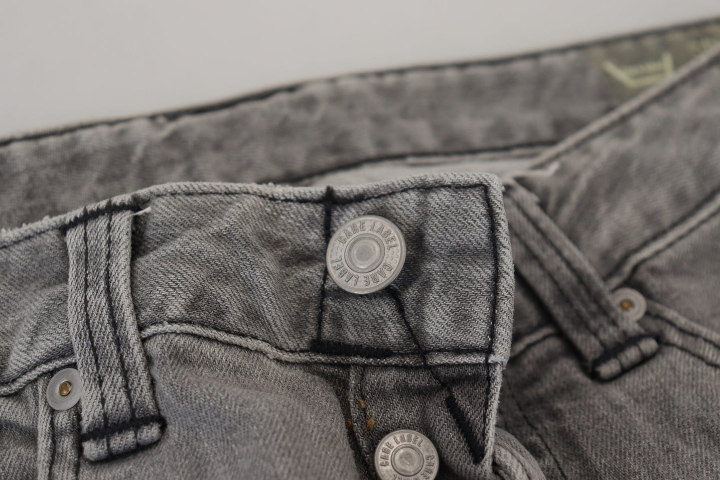 Graue gewaschene Baumwolle Skinny Frauen Casual Denim Jeans