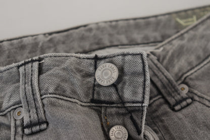 Graue gewaschene Baumwolle Skinny Frauen Casual Denim Jeans