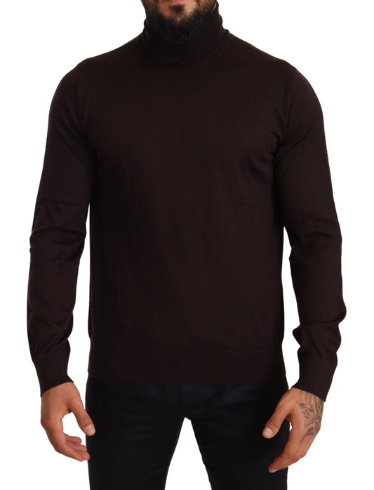 Brauner Kaschmir-Rollkragenpullover