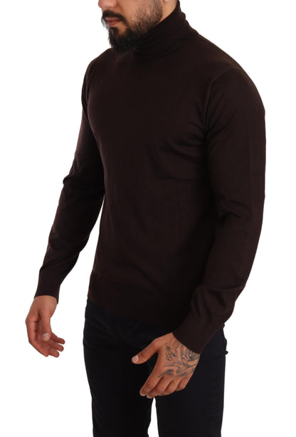 Brauner Kaschmir-Rollkragenpullover